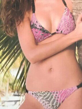 Sauvage purple black crystal snakeskin bikini